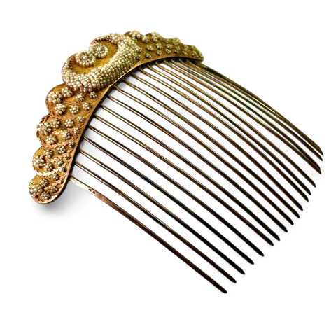 Gold comb with pearls