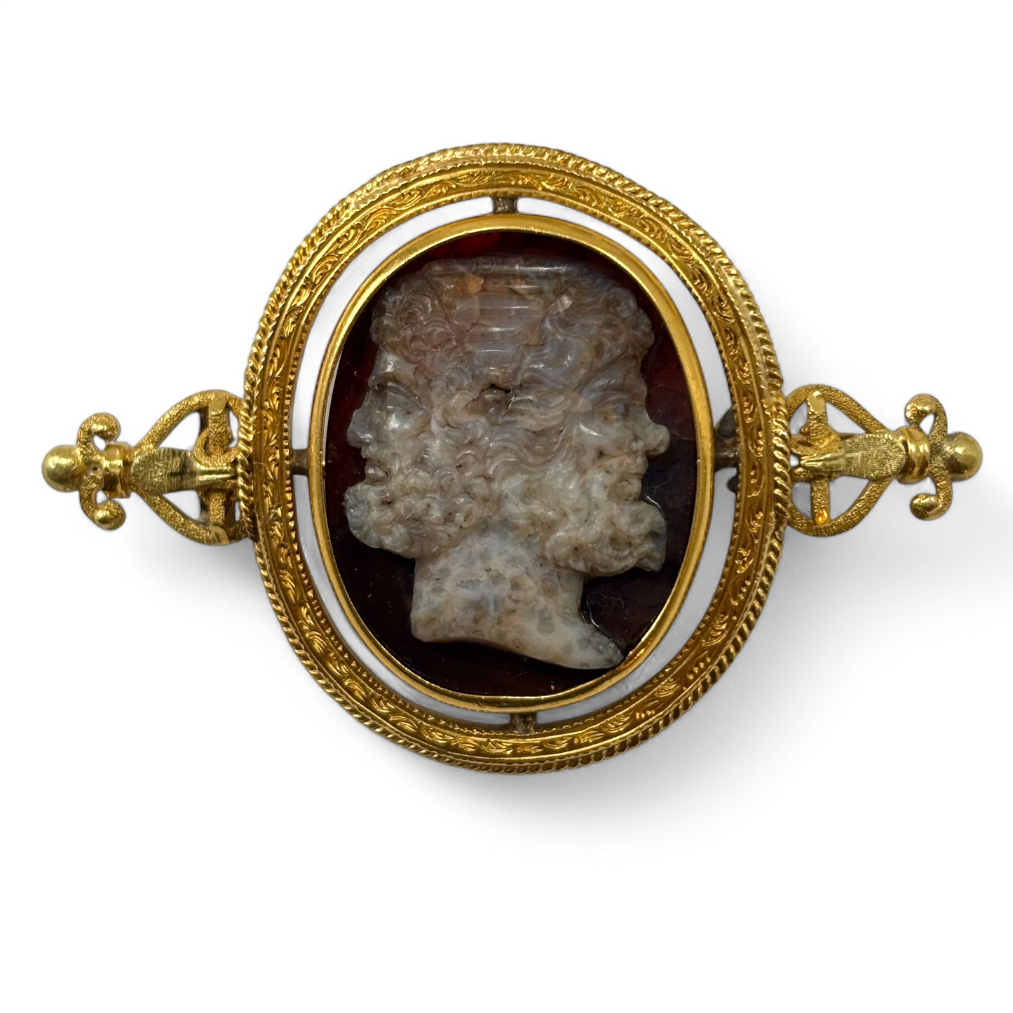 Janus cameo brooch