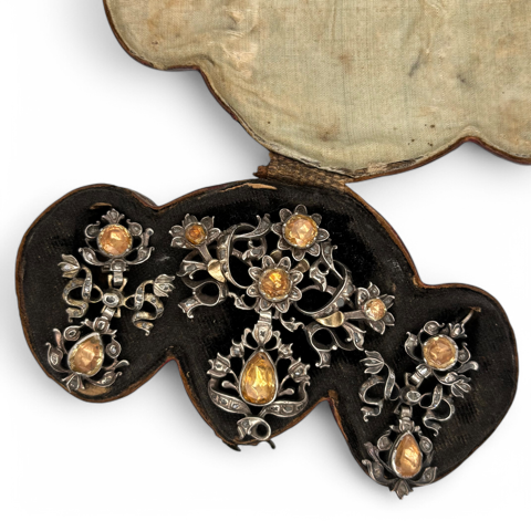 Portuguese Demi parer with diamonds and topaz