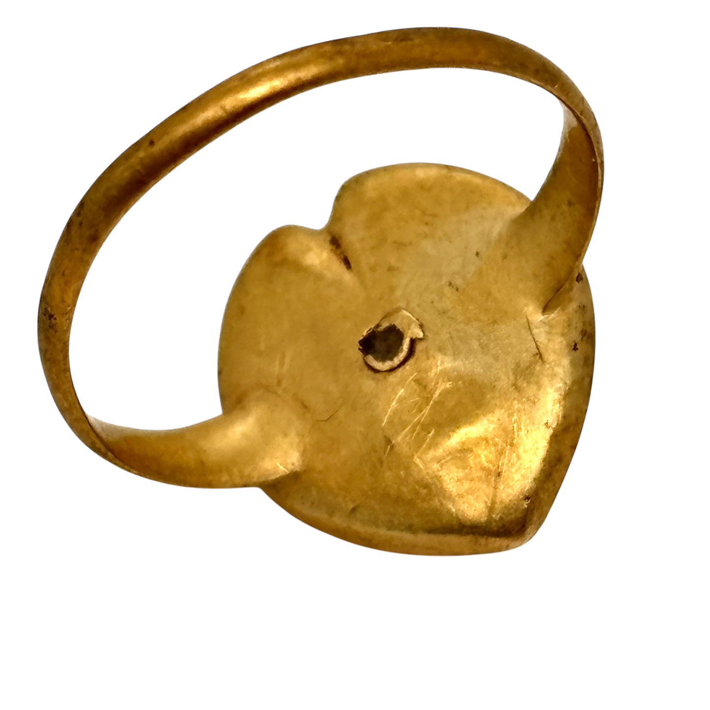 Seventeenth century gold heart ring with turquoise