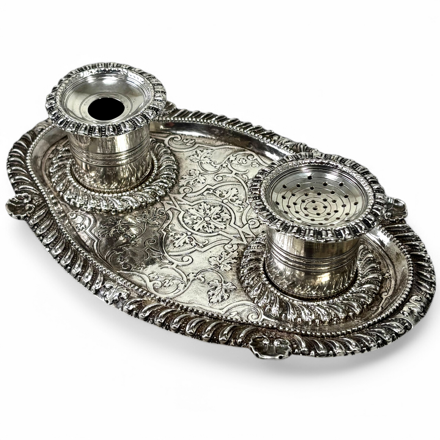 Augsburg silver inkstand