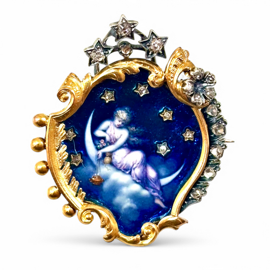 Enamelled brooch