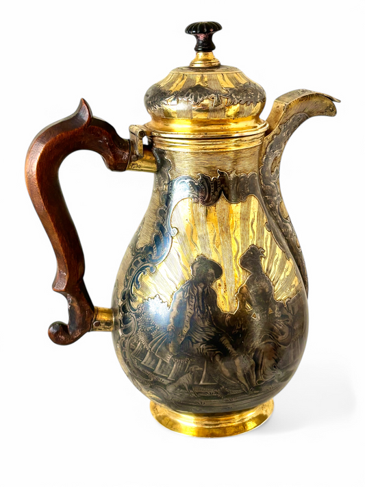 Russian niello coffee pot