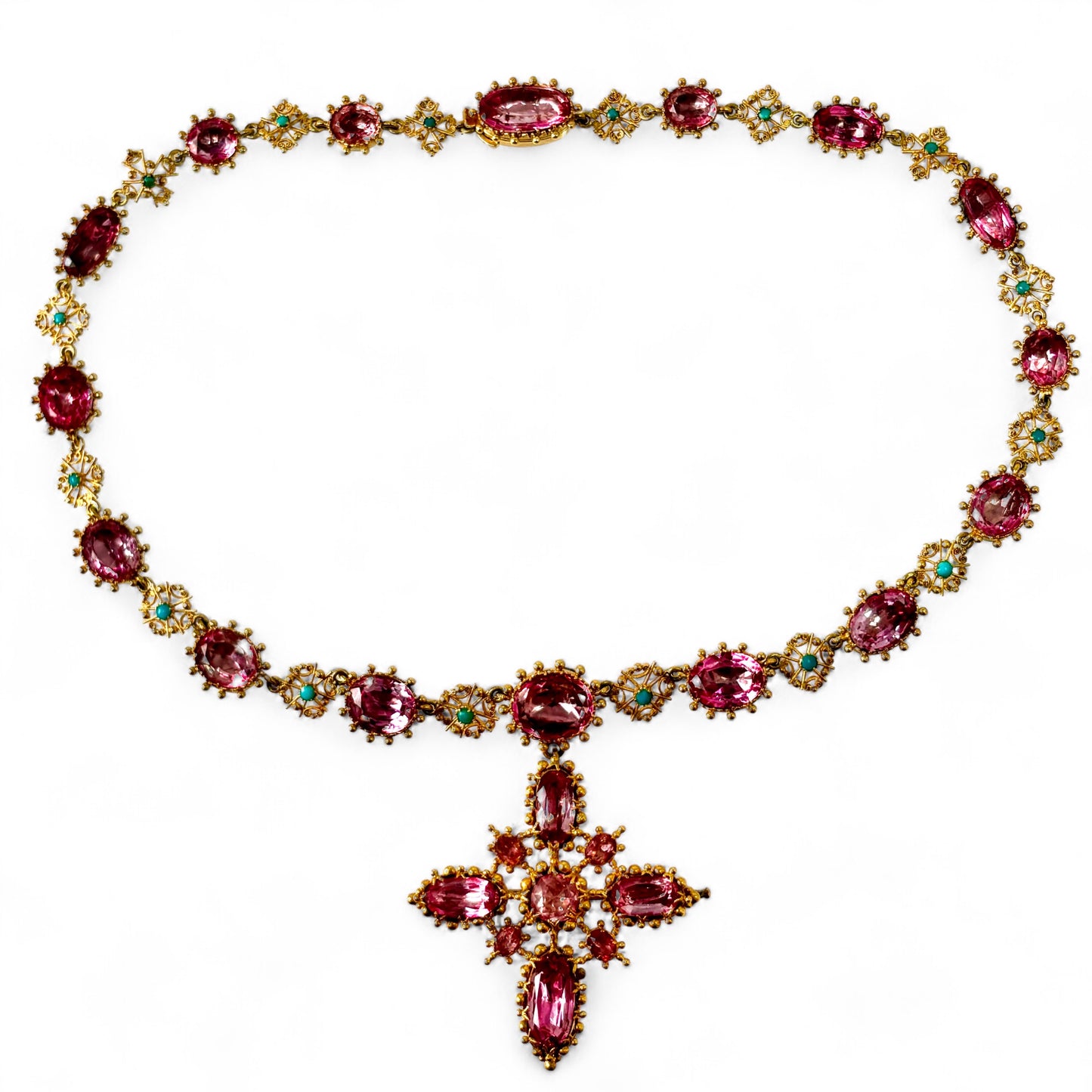 Pink topaz necklace