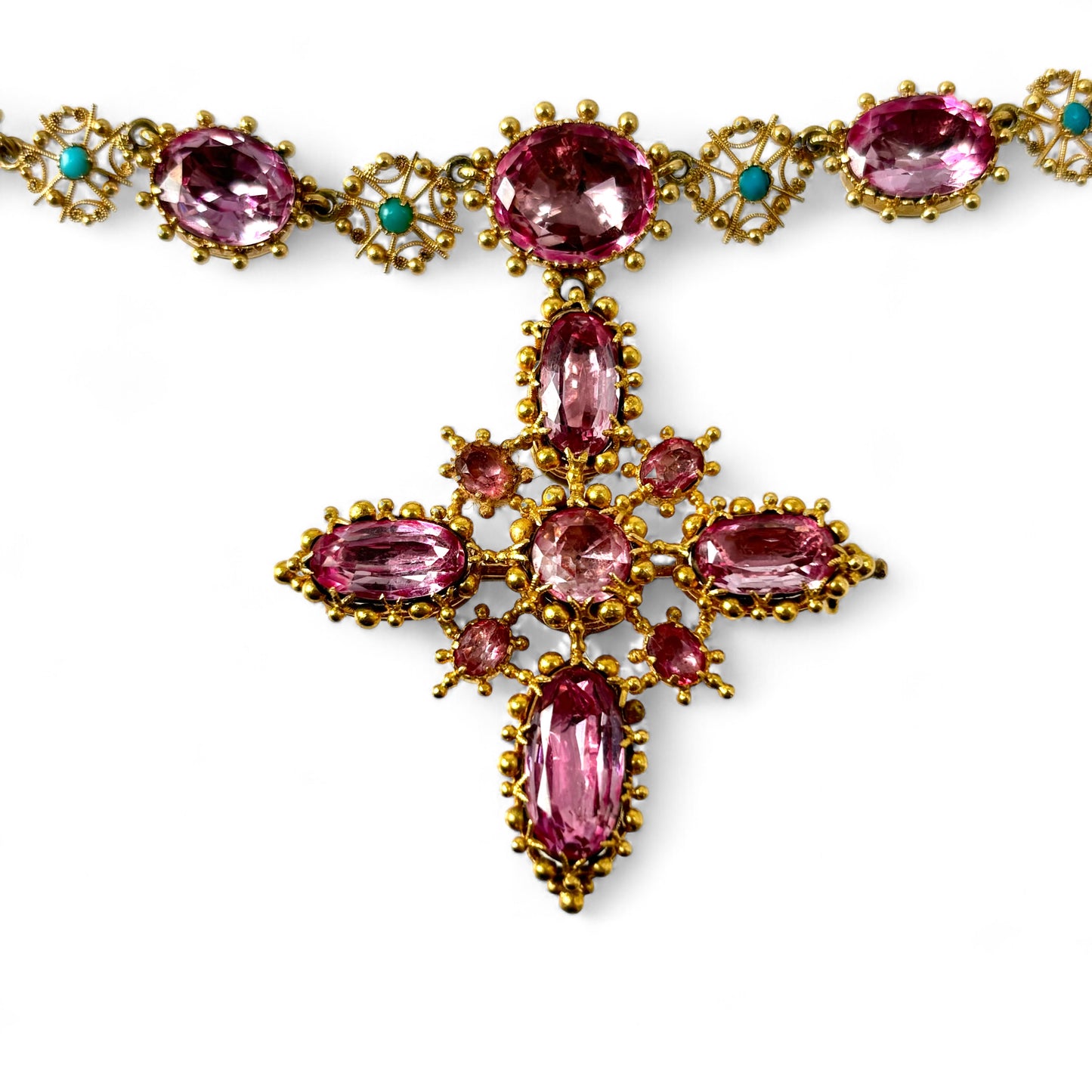 Pink topaz necklace