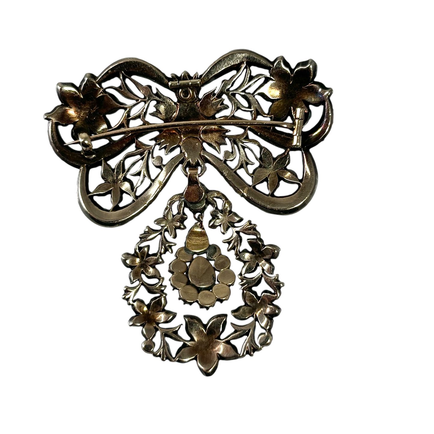 Bow diamond brooch