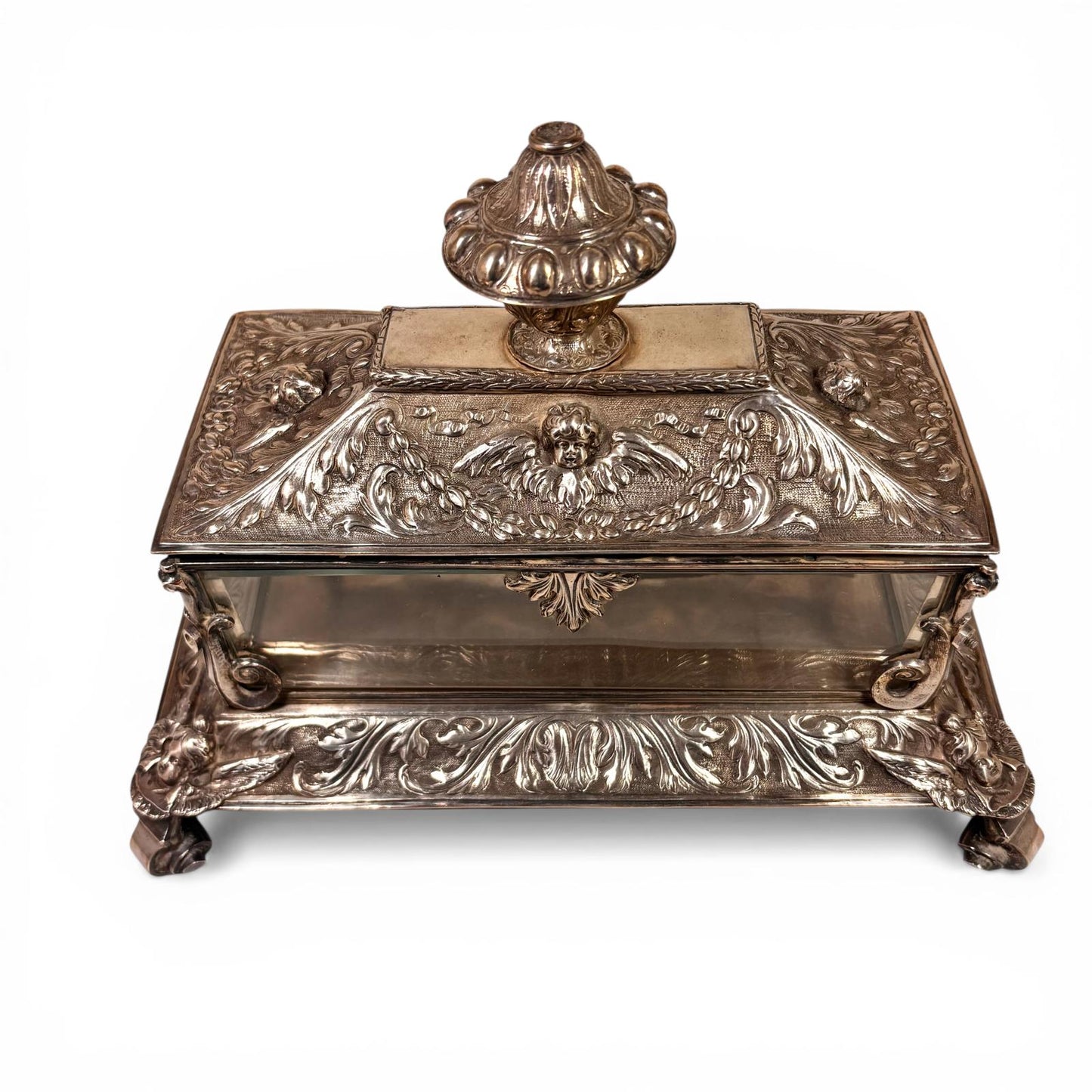 A pair of William III silver reliquary caskets