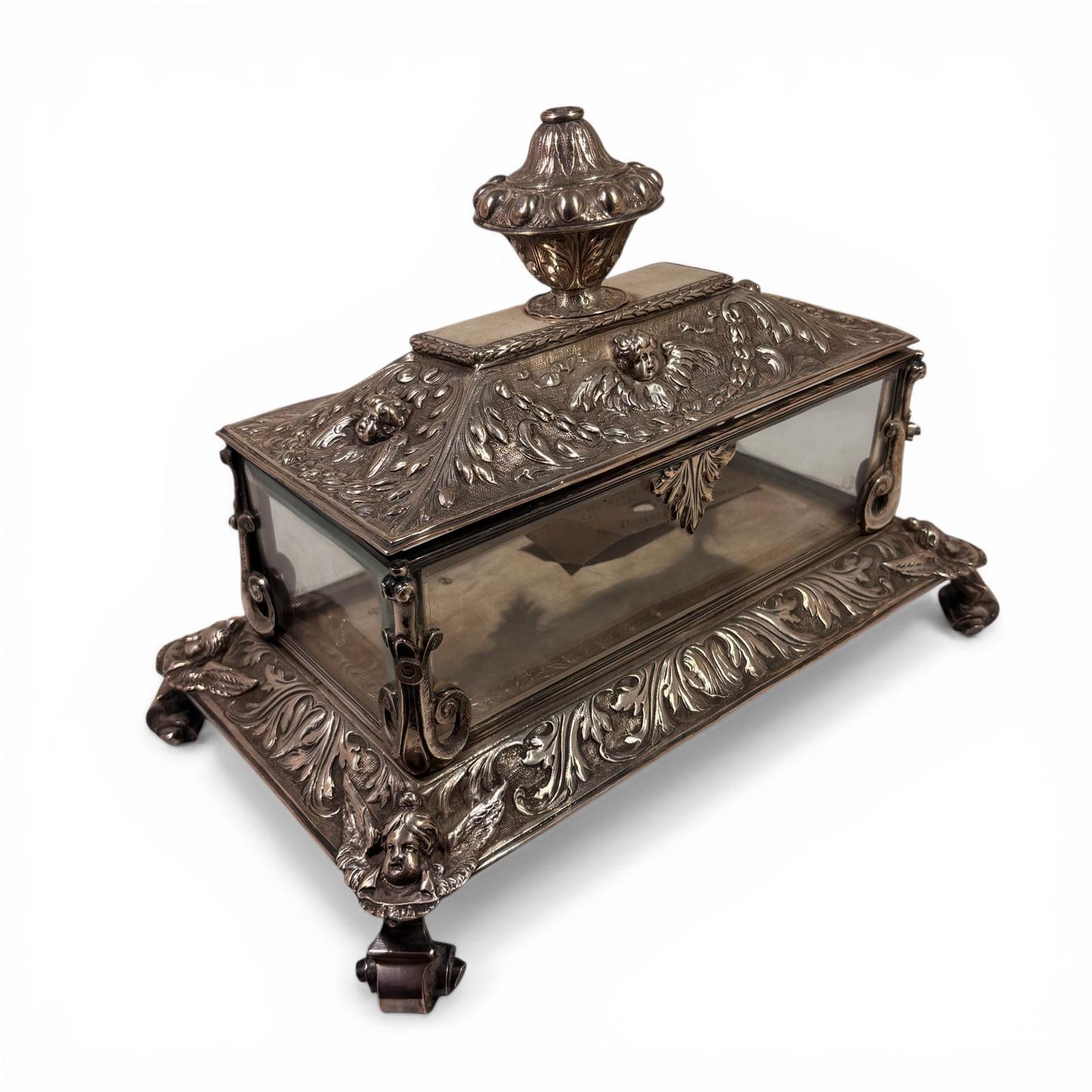 A pair of William III silver reliquary caskets