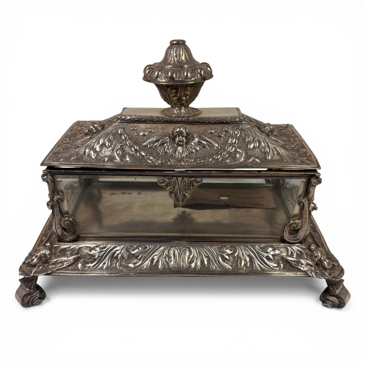 A pair of William III silver reliquary caskets