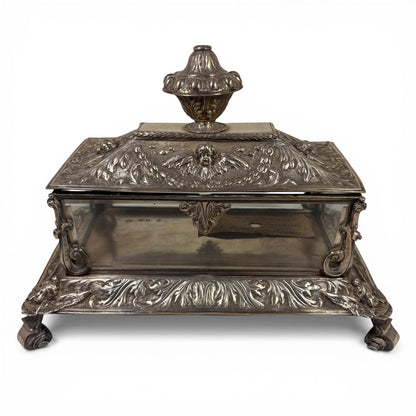 A pair of William III silver reliquary caskets