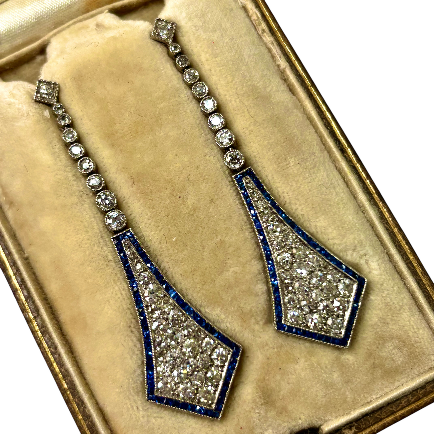 Sapphire and Diamonds Earrings