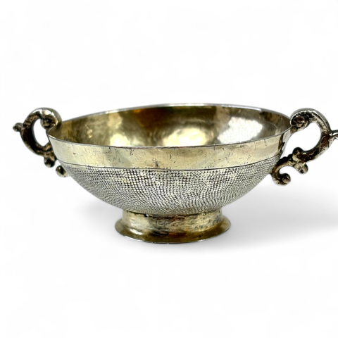 Silver pharmacy mixing bowl