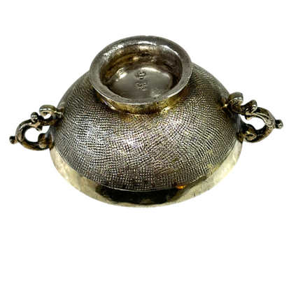 Silver pharmacy mixing bowl