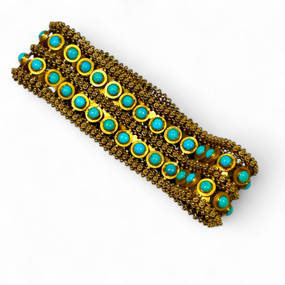 Turquoise gold bracelet