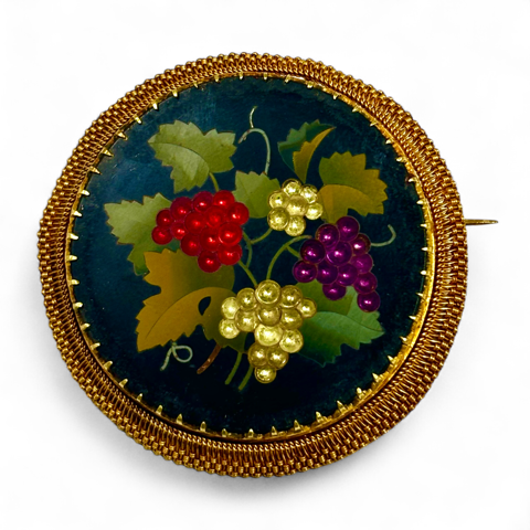 Pietra dura brooch