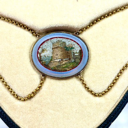 Micro mosaic necklace