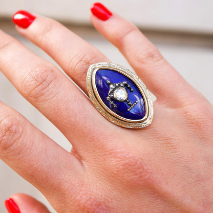 Memorial ring with diamonds