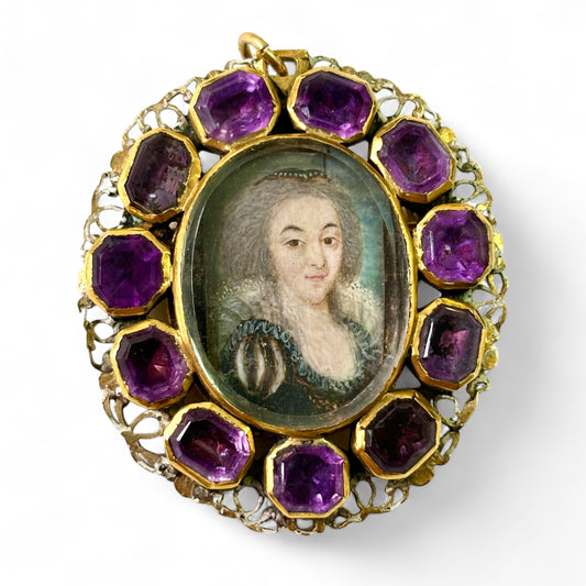 Seventeenth century portrait miniature pendant