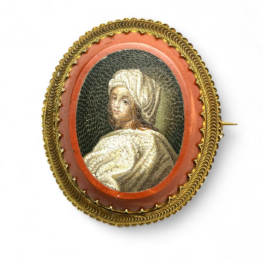 Micro-mosaic brooch