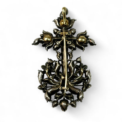 Silver cross with diamonds