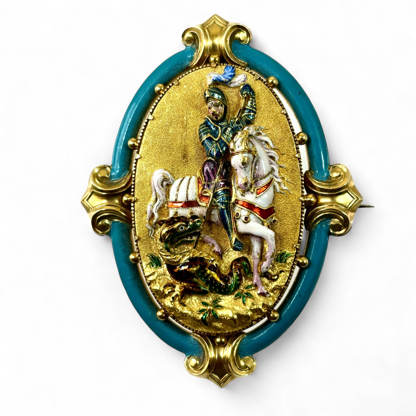 St George and the dragon brooch