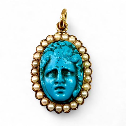 Ancient Roman glass cameo pendant