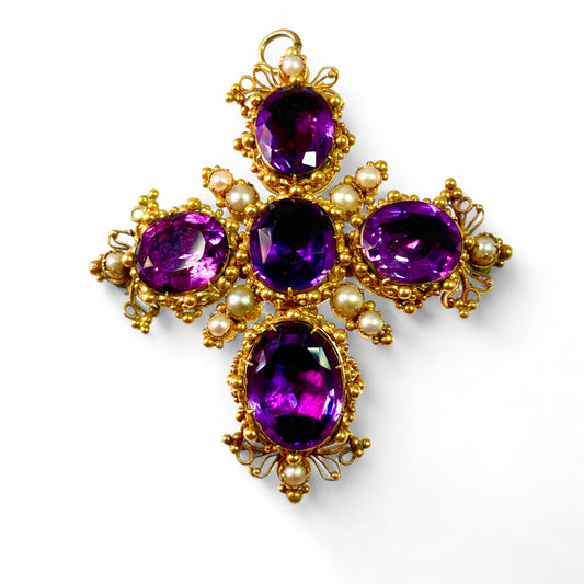 Amethyst cross pendant