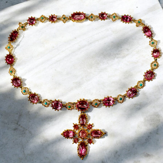 Pink topaz necklace