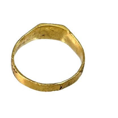 Engraved Tudor gold ring