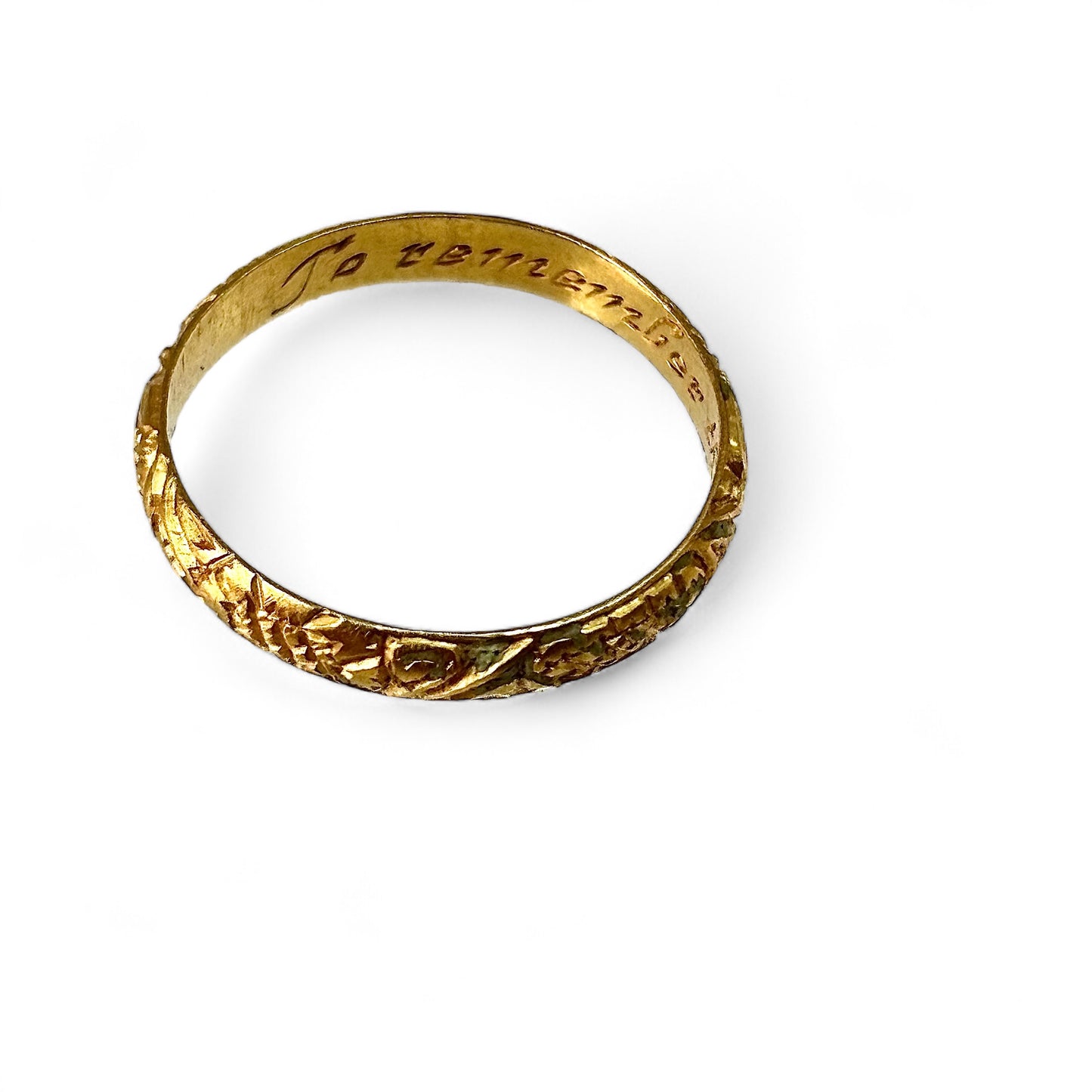 Engraved posy ring