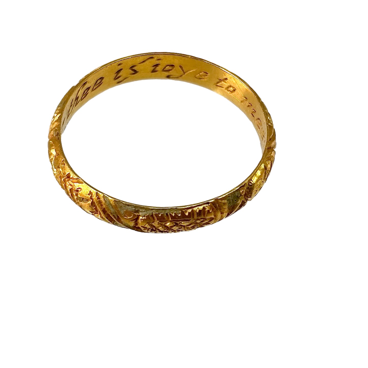 Engraved posy ring