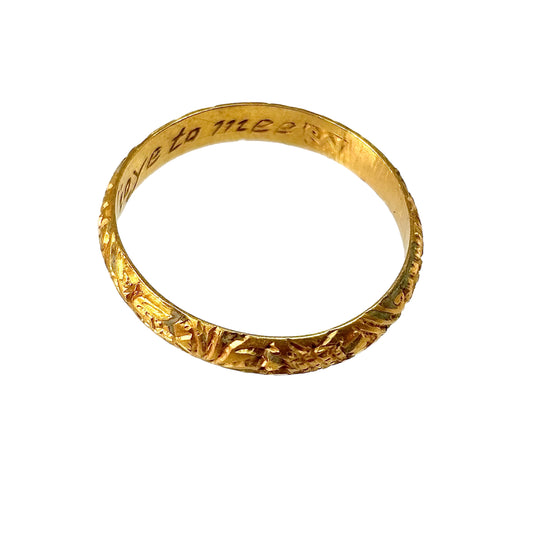 Engraved posy ring