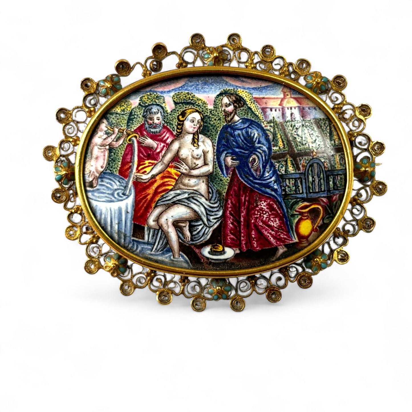 Seventeenth century enamelled brooch