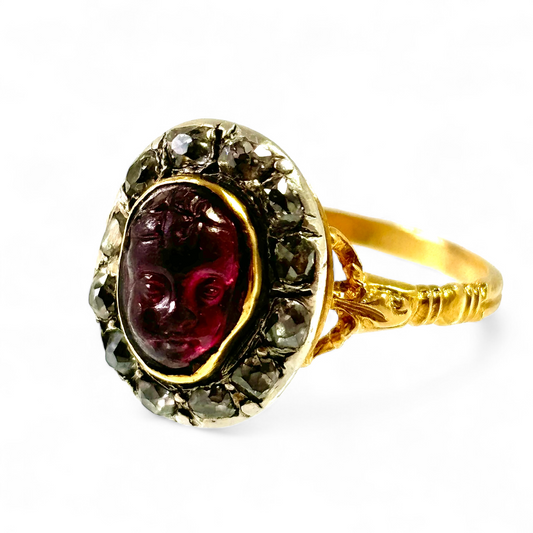 Ancient garnet cameo ring