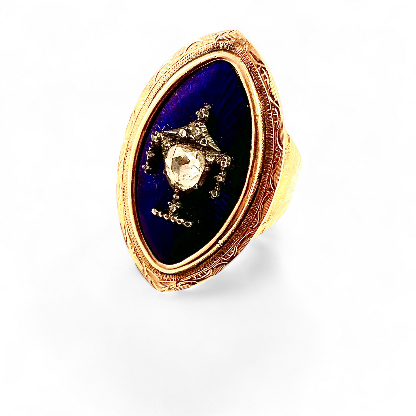 Memorial ring with diamonds