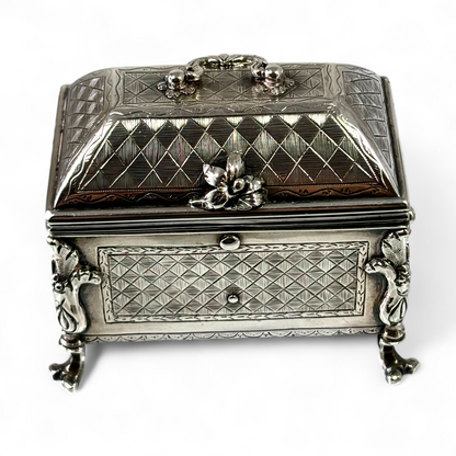 Silver casket.