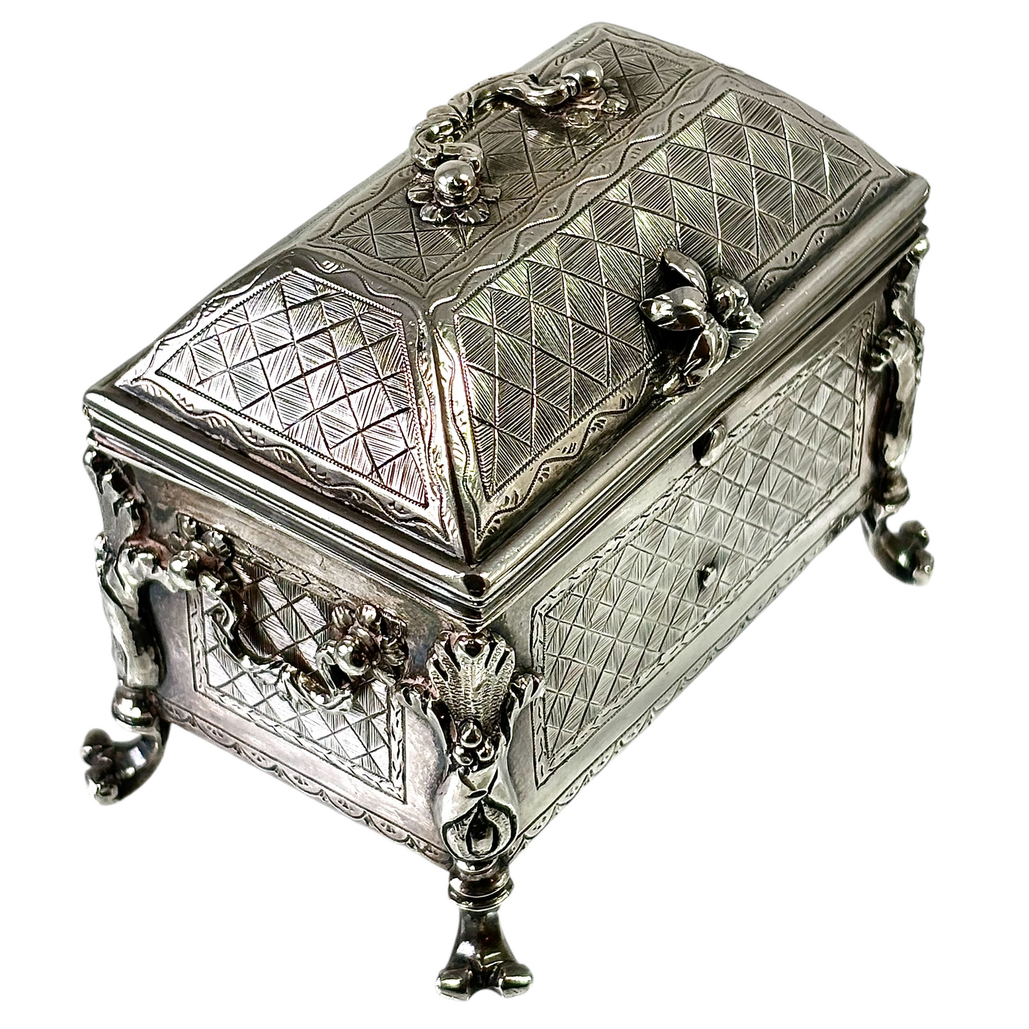 Silver casket.