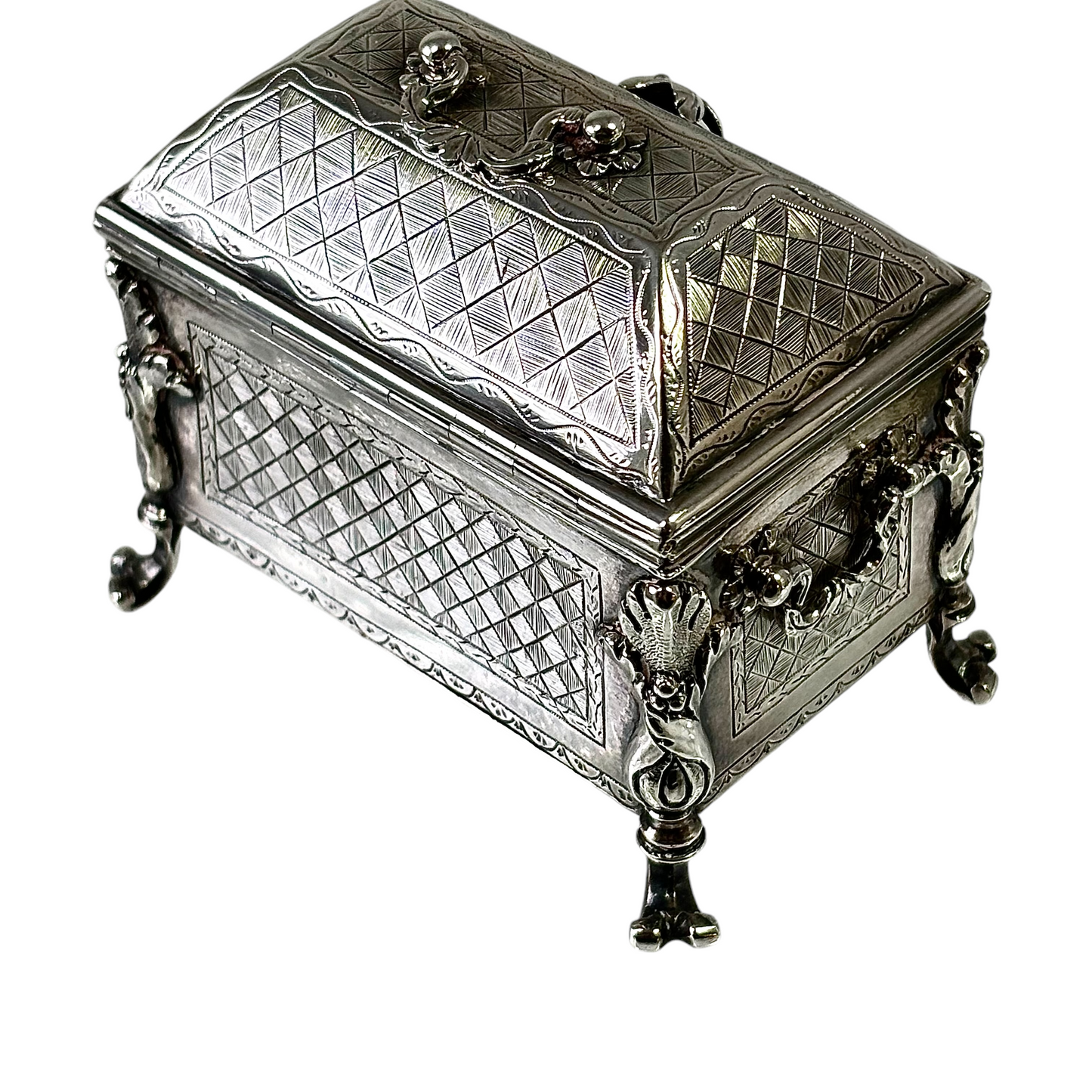 Silver casket.