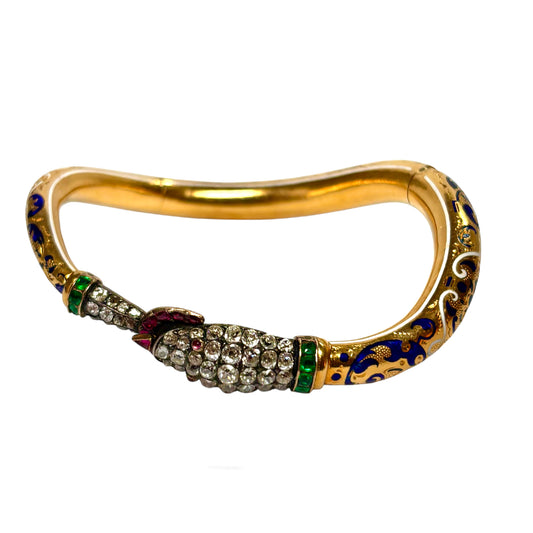 Enamelled snake bangle